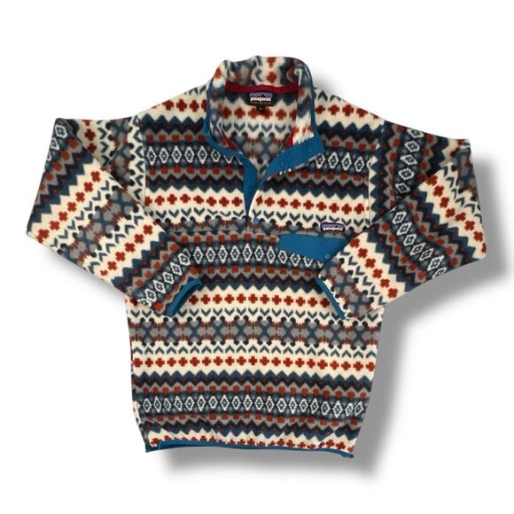 Patagonia Synchilla Snap-T Aztec Print Fleece Pullover Size Small - Picture 1 of 8